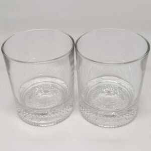 Vintage Crown Royal Whiskey Rocks Low-ball Glasses Set of‎ 2